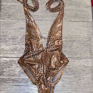 Metallic Leopard one piece